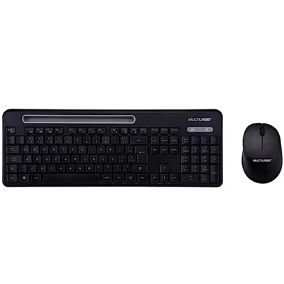 Kit Teclado E Mouse Sem Fio 2.4ghz Usb Preto Com Apoio Para Smartphone Tc280.