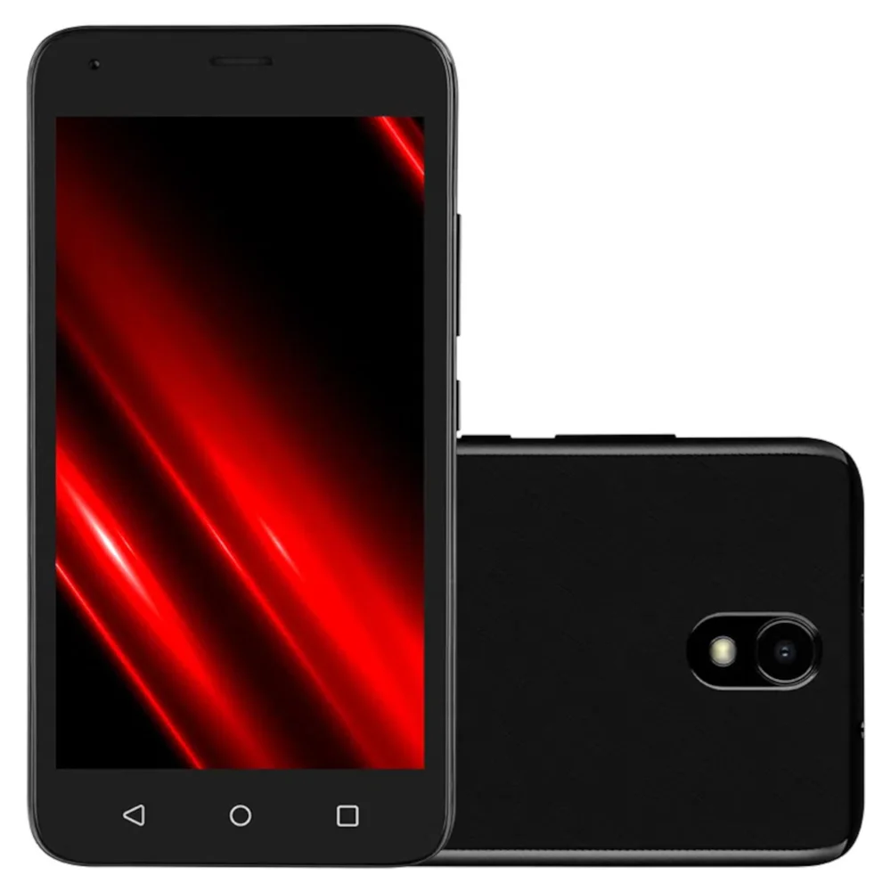 Imagem 1 de 5 do produto Smartphone Multi E Pro, 32GB, 1GB RAM, Quad Core, Câmera 5MP, Tela 5 Pol, Dual Chip, Android 11 Go Edition, Preto - P9150
