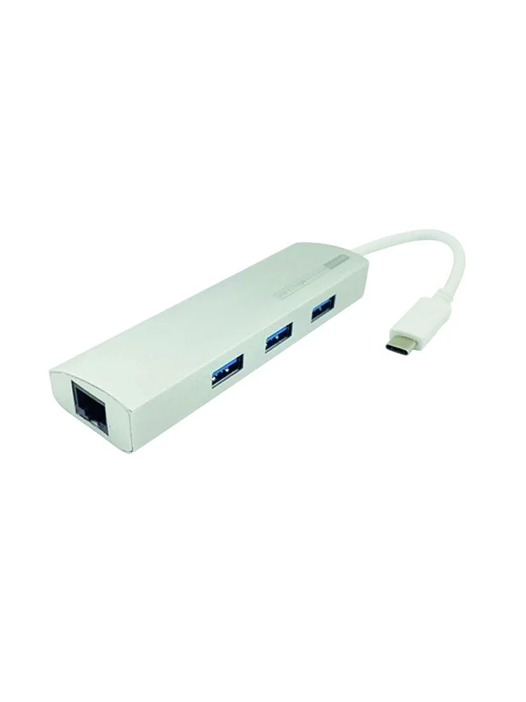 Imagem 4 de 5 do produto Cabo Adaptador Usb C Macho 3 X Usb 3.0 X Rj45 Femea