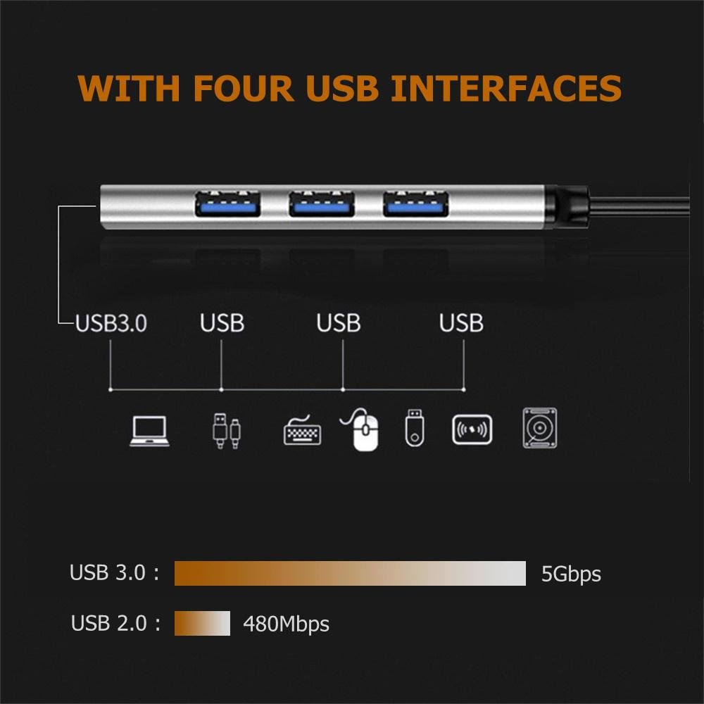 Imagem 4 de 5 do produto Usb C Hub 3.0 4 Portas Multi Divisor Adaptador