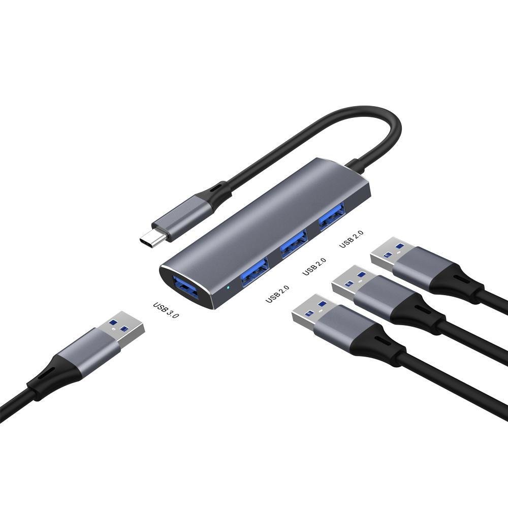 Imagem 4 de 5 do produto HUB FY USB-C, 4 Portas, 1x 3.0, Metálico