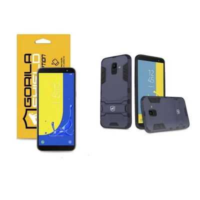 Kit - Capa Armor + Película De Vidro Dupla, P/ Galaxy J4 - Gorila Shield
