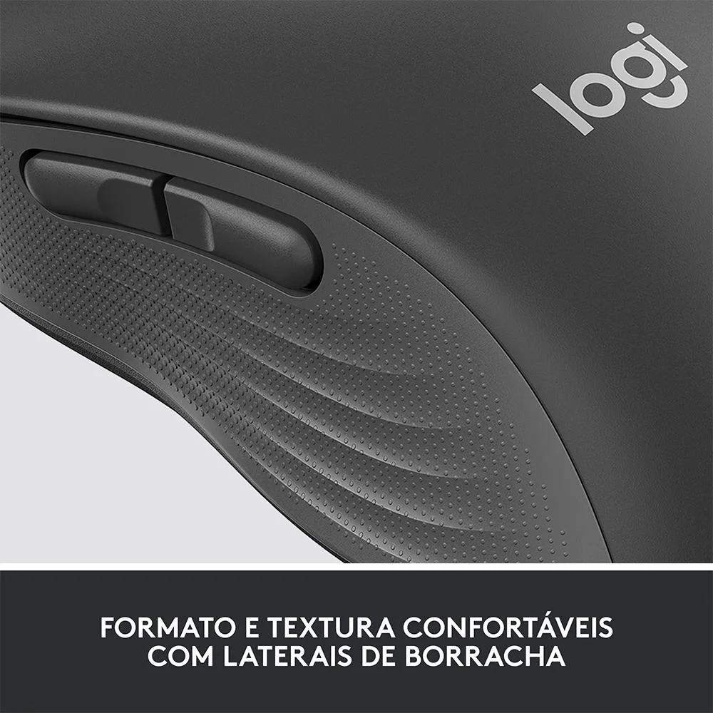 Imagem 3 de 5 do produto Mouse Sem Fio Logitech Signature M650 L, Bluetooth, Preto, 1000 DPI - 910-006231