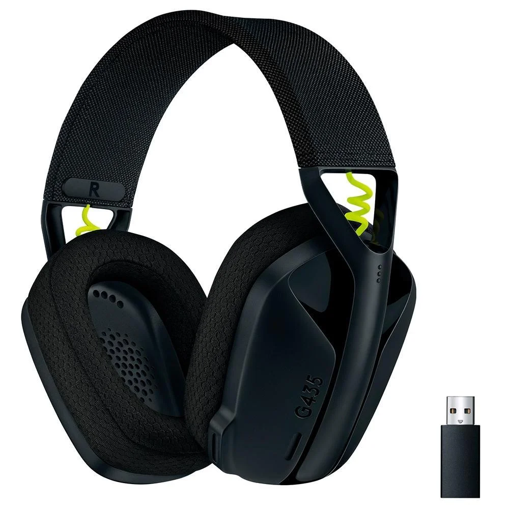 Headset Gamer Sem Fio Logitech G435, Dolby Atmos, Drivers 40mm, Lightspeed e Bluetooth, USB, PC, PS4, PS5, Mobile, Preto - 981-001049 Headset Gamer Sem Fio Logitech G435, Dolby Atmos, Drivers 40mm, Lightspeed e Bluetooth, USB, PC, PS4, PS5, Mobile, Preto - 981-001049