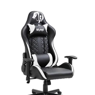 Cadeira Gamer Snake Gaming, Mamba Negra, Reclinável 9183 - Preto e Branco