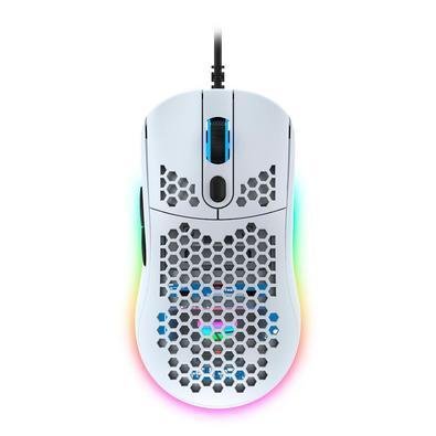 Mouse Gamer Force One Gripen, RGB, 12000 DPI, 7 Botões, Ambidestro, Branco - FR.MO.GP.01