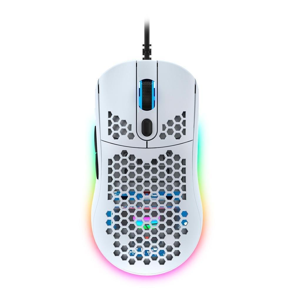 Imagem 4 de 4 do produto Mouse Gamer Force One Gripen, RGB, 12000 DPI, 7 Botões, Ambidestro, Branco - FR.MO.GP.01