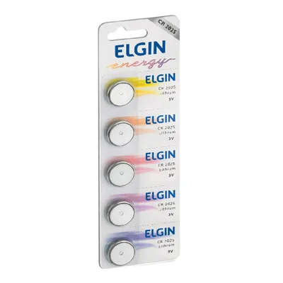 Bateria De Lítio CR2025, Elgin, Cartela Com 5 Unidades - 82192