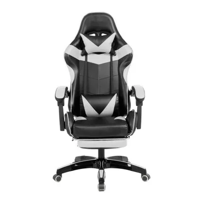 Cadeira Gamer Prizi Canvas, Até 120Kg, Com Almofadas, Branca — foto 2