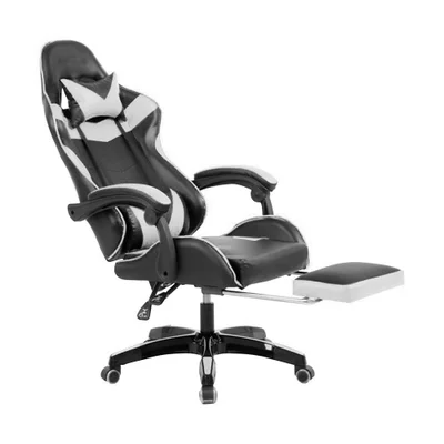 Cadeira Gamer Prizi Canvas, Até 120Kg, Com Almofadas, Branca — foto 4