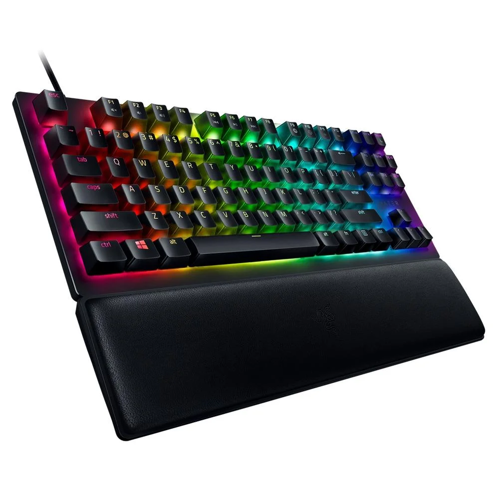 Imagem 2 de 5 do produto Teclado Gamer Razer Huntsman V2 Tenkeyless Chroma Rgb Switch Purple Usb-c Com Apoio De Pulso Preto - Rz03-03940400-r3u1