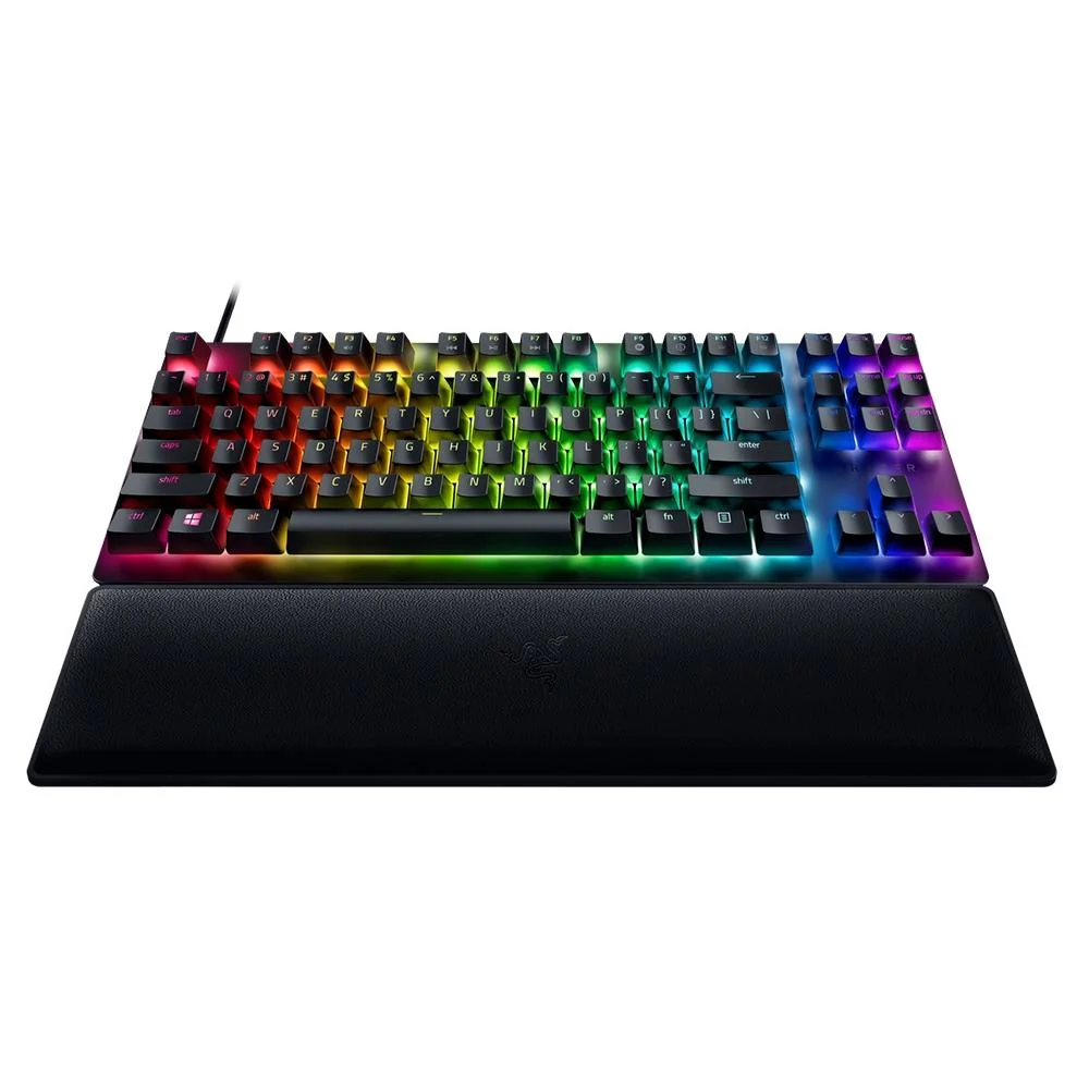 Imagem 3 de 5 do produto Teclado Gamer Razer Huntsman V2 Tenkeyless Chroma Rgb Switch Purple Usb-c Com Apoio De Pulso Preto - Rz03-03940400-r3u1
