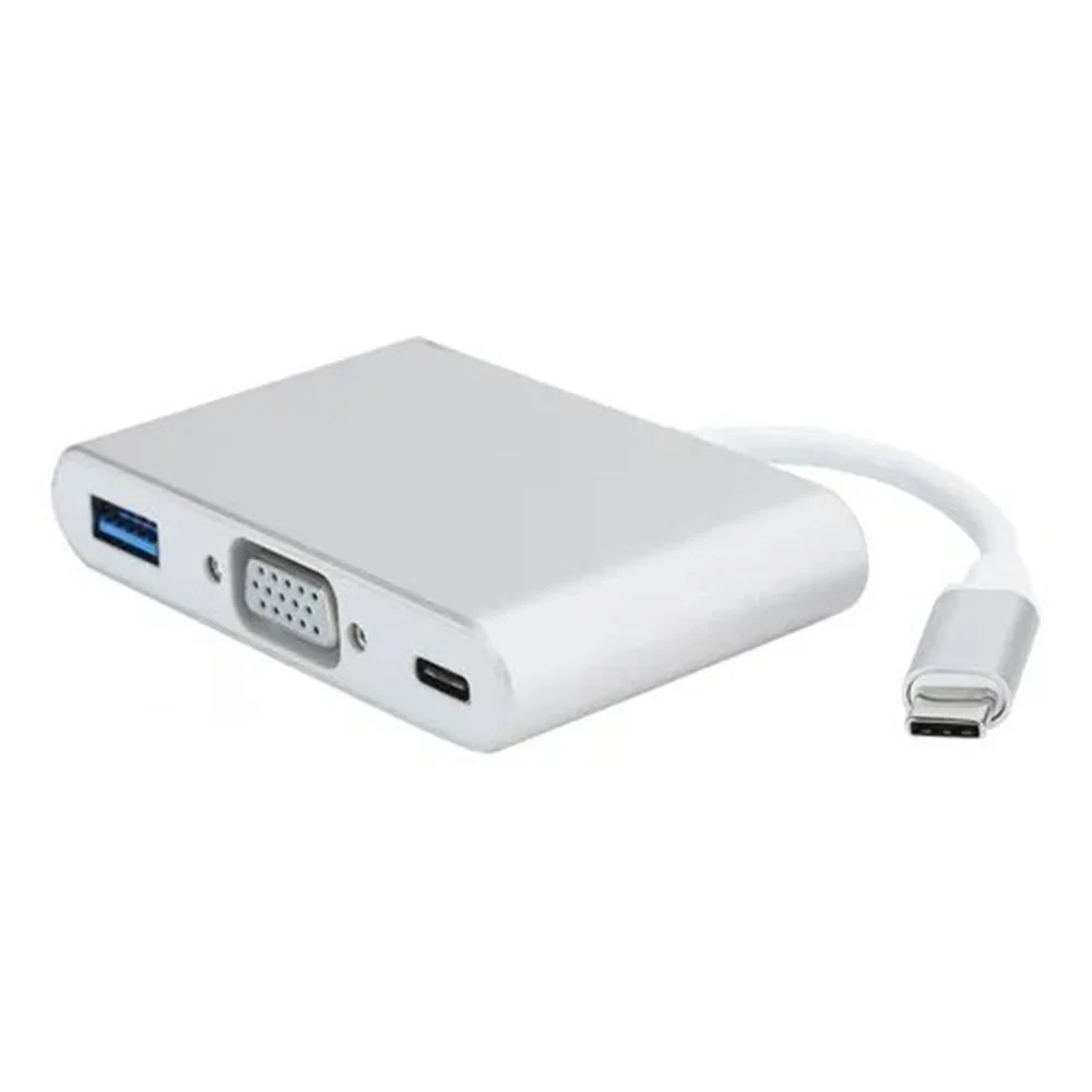 Imagem 1 de 4 do produto Adaptador USB Tipo-C Thunderbolt Fy 3X1, 3 X USB-C, VGA, USB 3.0