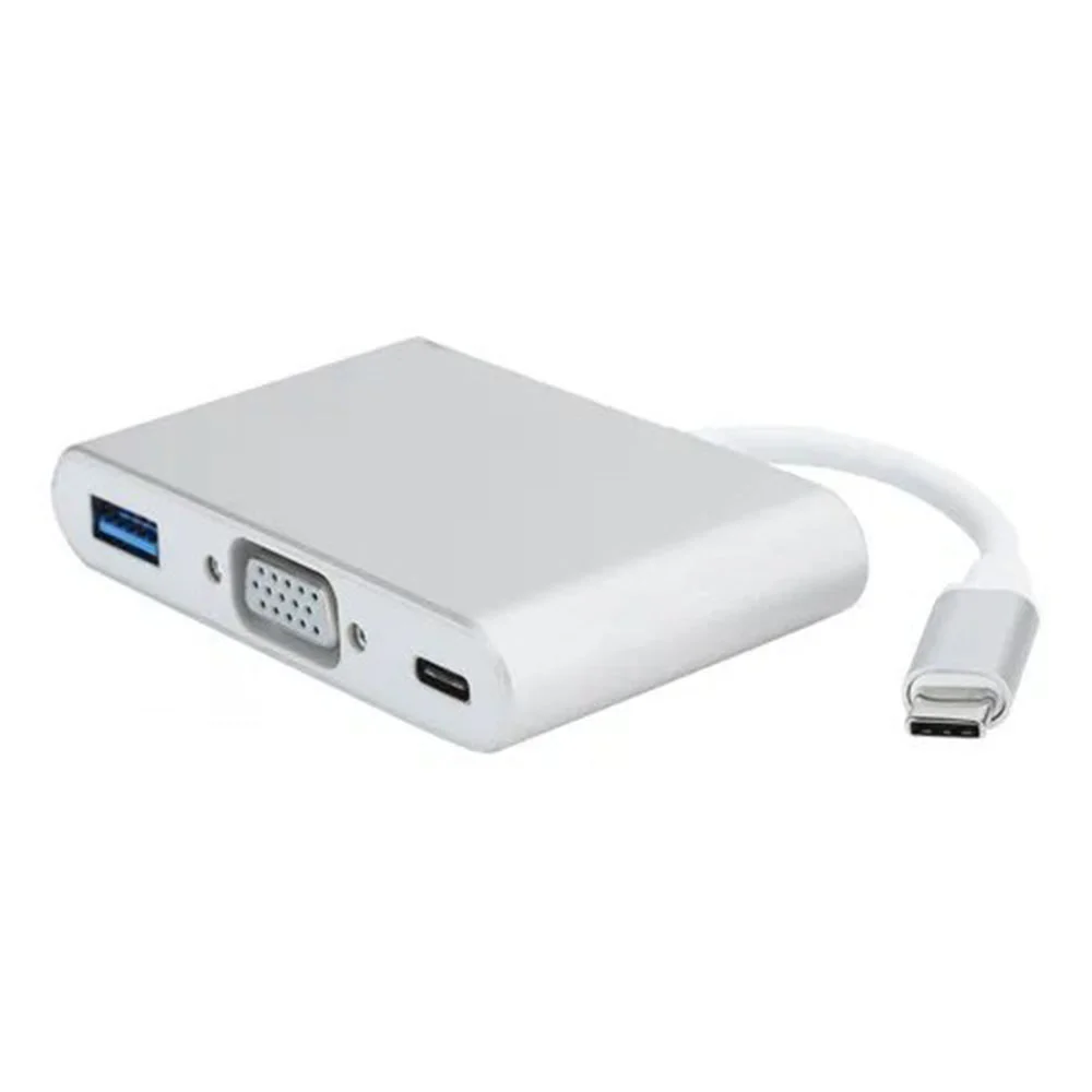 Imagem 3 de 4 do produto Adaptador USB Tipo-C Thunderbolt Fy 3X1, 3 X USB-C, VGA, USB 3.0