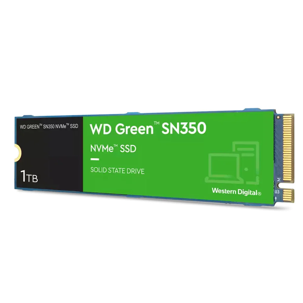 SSD WD Green Sn350, 1TB, M.2 2280 Nvme, 3200Mb/s, 2.500Mb/s - Wds100t3g0c-00azl0