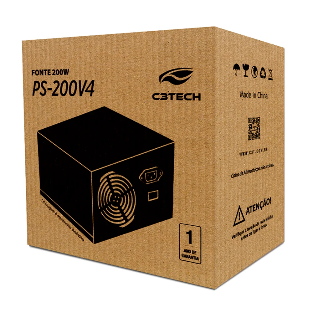 Imagem 2 de 5 do produto Fonte C3tech Ps-200v4 200w Box S/cabo