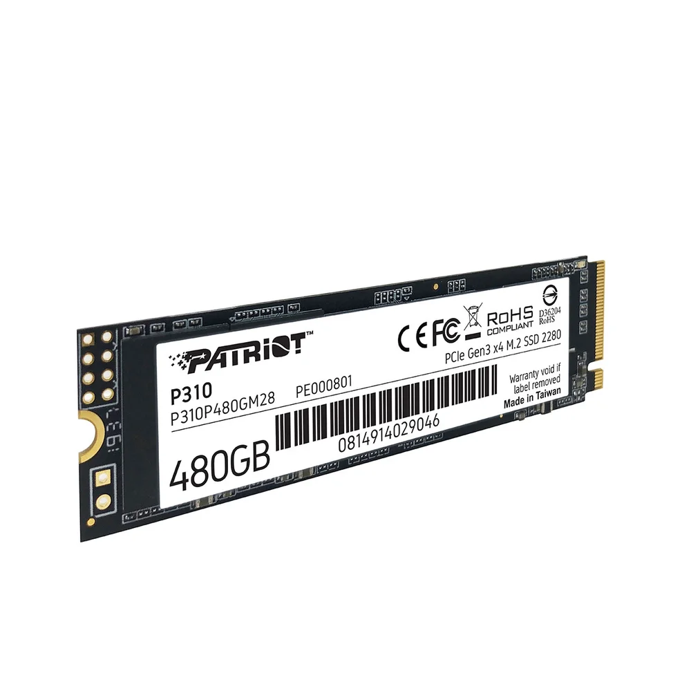Imagem 4 de 5 do produto SSD 480Gb Patriot P310, M.2 2280 Pcie 3x4 Nvme 1.3, Leitura 1700mb/s, Grav. 1500mb/s - P310p480gm28