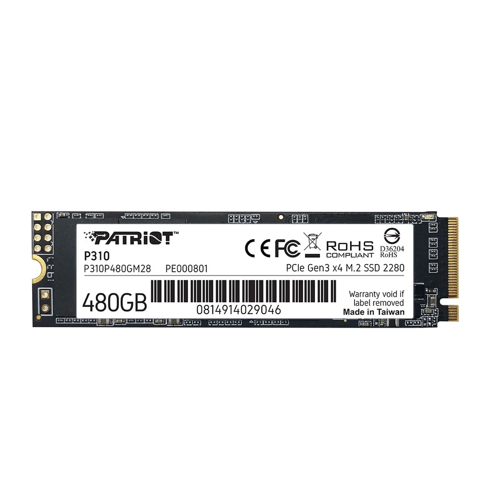 Imagem 5 de 5 do produto SSD 480Gb Patriot P310, M.2 2280 Pcie 3x4 Nvme 1.3, Leitura 1700mb/s, Grav. 1500mb/s - P310p480gm28