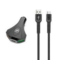 Kit Carregador Veicular Tank E Cabo Dual Shock Tipo C - Gshield