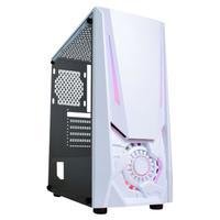 Gabinete Gamer K-mex Jaeger 2 - Frontal Led Rgb - Lateral Em Vidro - Branco - Cgw2tjrh010cb0x