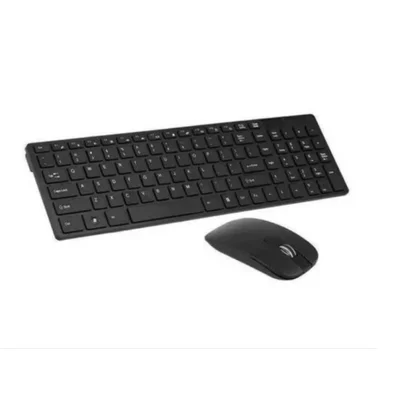 Kit Teclado Mouse Sem Fio Wireless Slim Ley-171 Lehmox Preto