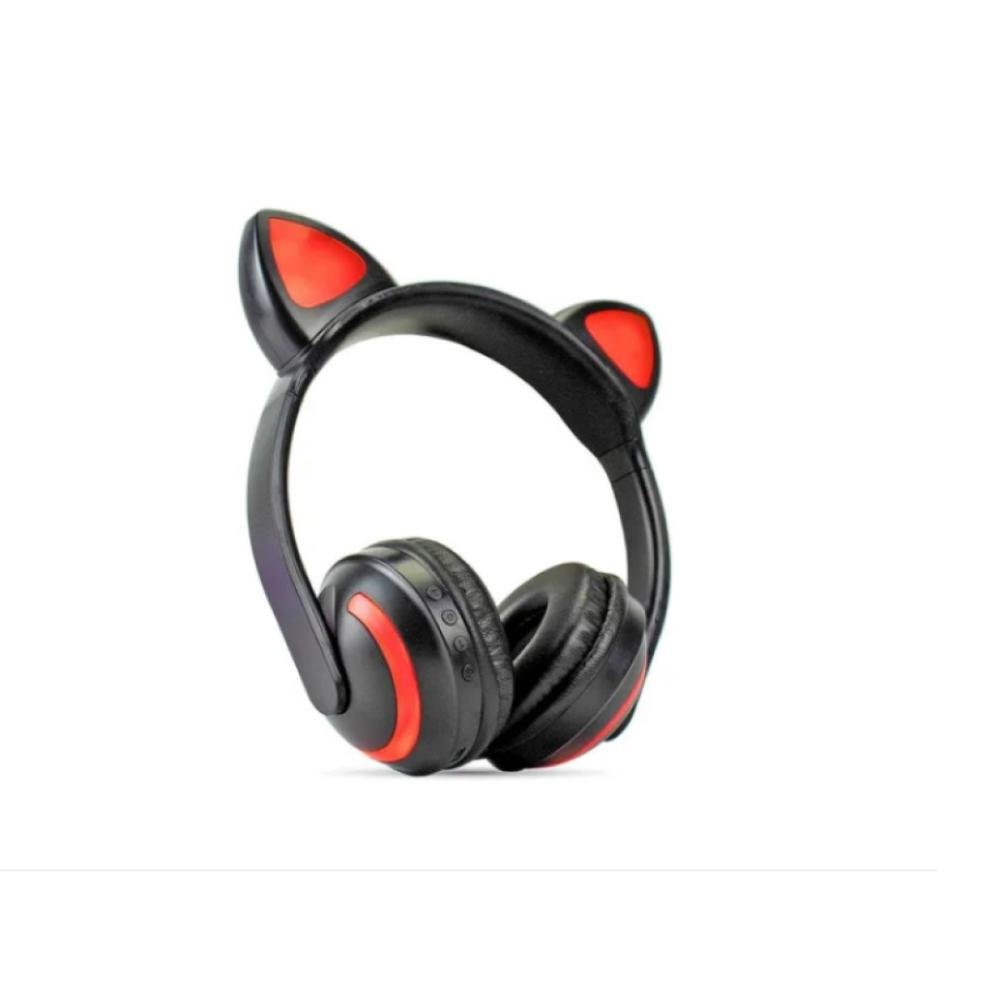 Headphone Bluetooth Orelhas Led Fone Gatinho Hf-c240bt Rosa