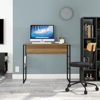 Mesa Escrivaninha Trabalho Fabrik 0.9 Quarto Escritório Lâmina Mel Preto Brilho Caemmun