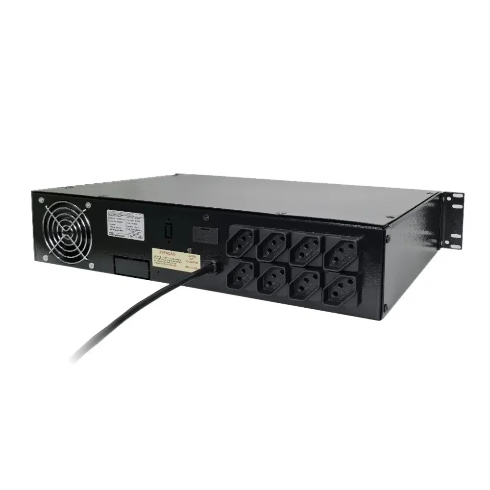Imagem 4 de 4 do produto Nobreak Ts Shara Ups Senoidal Rack 2u Universal 1200va E. Bivolt S.115/220v Bat. 2x7ah 8 Tomadas