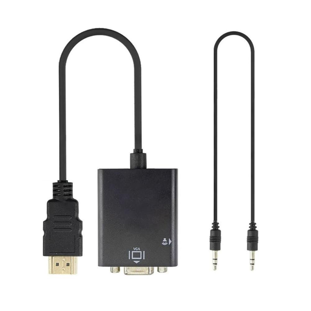 Imagem 4 de 5 do produto Cabo LELONG Adaptador Conversor Hdmi Para Vga Com Saída P2 De Áudio