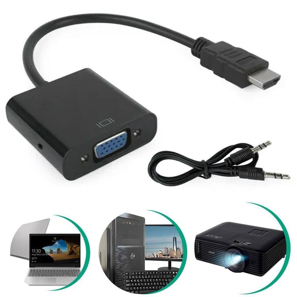 Imagem 3 de 5 do produto Cabo Conversor HDMI Para VGA, LELONG