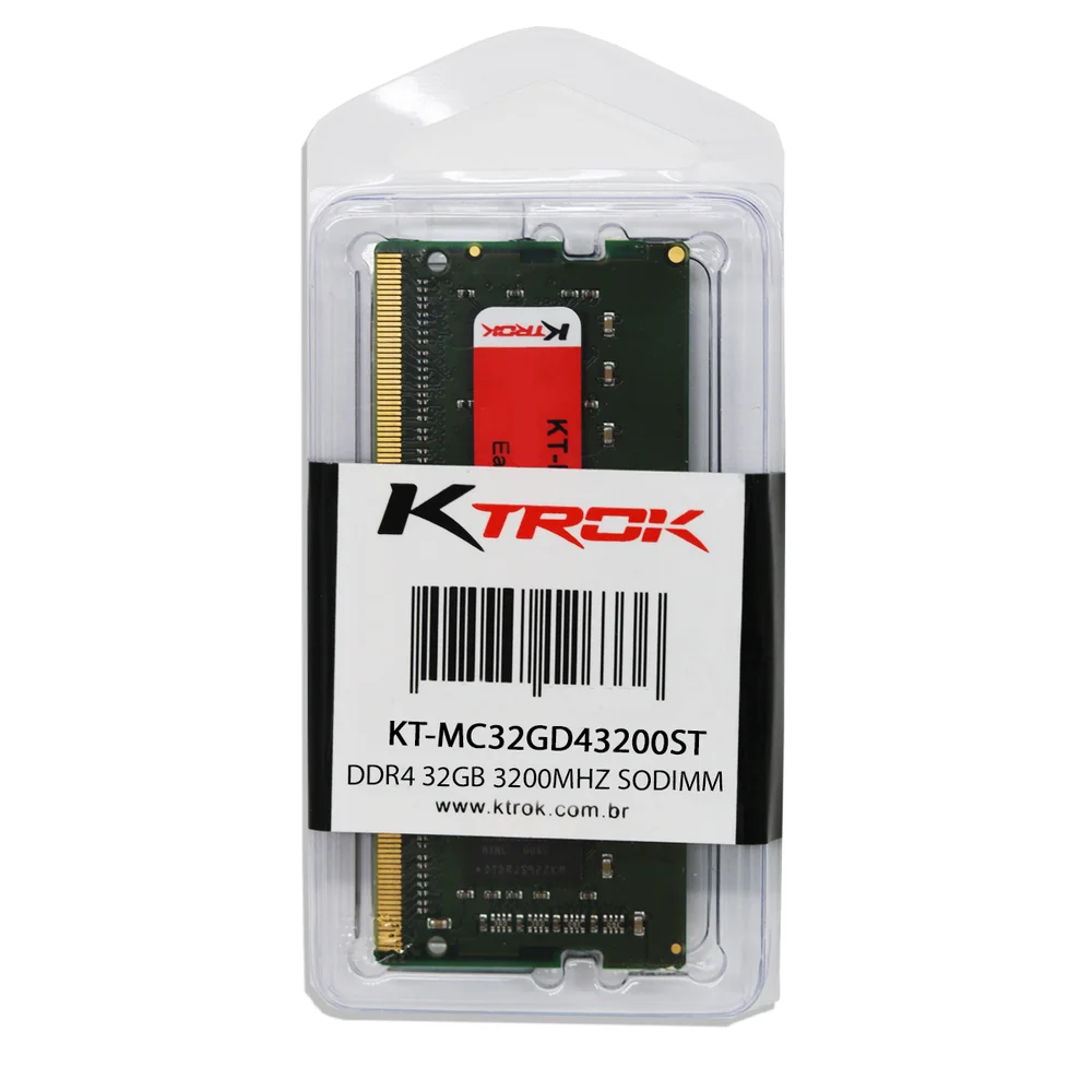 Memória Ktrok SODIMM, 32GB, 3200MHz, DDR4, Para Notebook