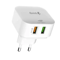 Carregador C3tech Ac Usb Universal Bivolt Automatico Com Quick Charge Uc-q230wh Branco