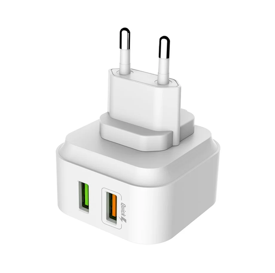 Imagem 2 de 3 do produto Carregador C3tech Ac Usb Universal Bivolt Automatico Com Quick Charge Uc-q230wh Branco