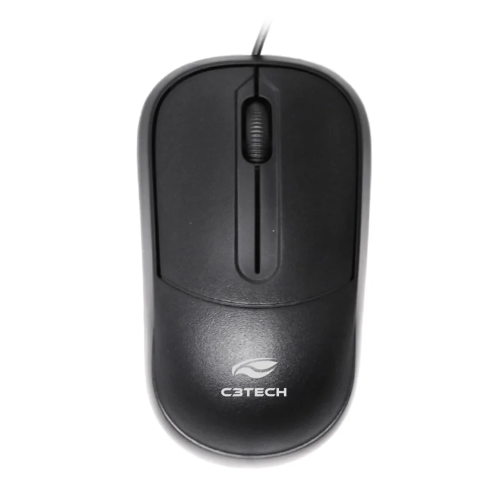 Mouse Básico C3tech Ms-35bk USB 1000DPI C/ Fio, Preto
