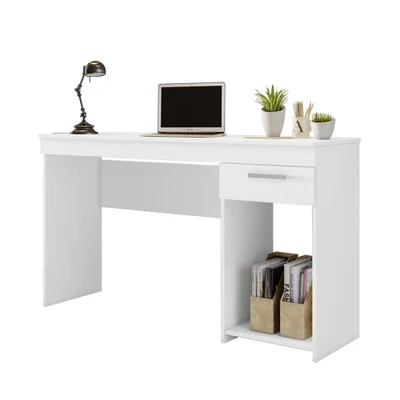Mesa para Escritório Notável, 108cm, 1 Gaveta, 1 Nicho, Branca - Nt2070