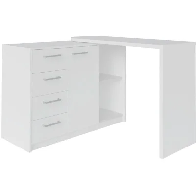 Mesa Para Computador Com 4 Gavetas E 1 Porta Logan – Artany - Branco