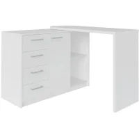 Mesa Para Computador Com 4 Gavetas E 1 Porta Logan – Artany - Branco