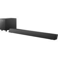 Muito mais som, sem ocupar muito espaço! Ouça mais em todos os seus filmes, séries e programas de TV com essa soundbar de 2.1 canais Philips. Descubra