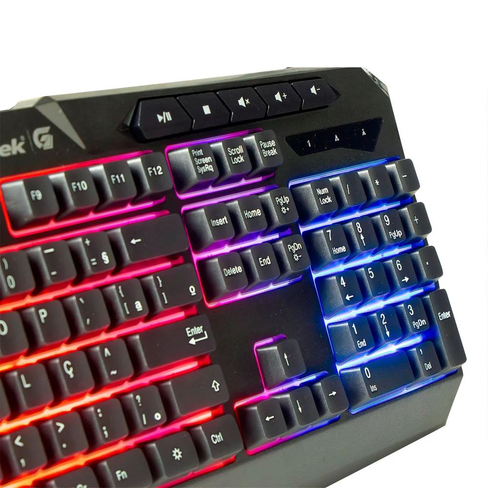 Imagem 3 de 5 do produto Teclado Gamer Fortrek Spider Black, RGB, 10 Teclas Multimídias, ABNT2, Preto  - 75853