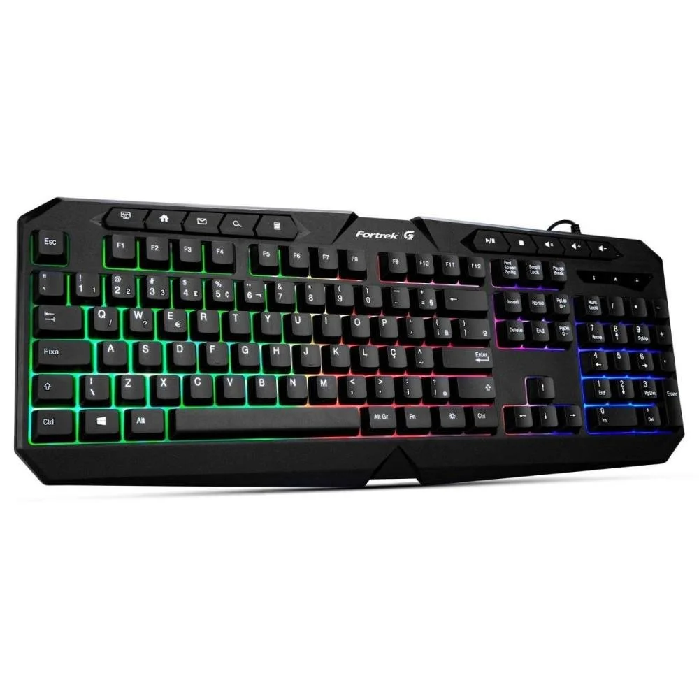 Imagem 5 de 5 do produto Teclado Gamer Fortrek Spider Black, RGB, 10 Teclas Multimídias, ABNT2, Preto  - 75853