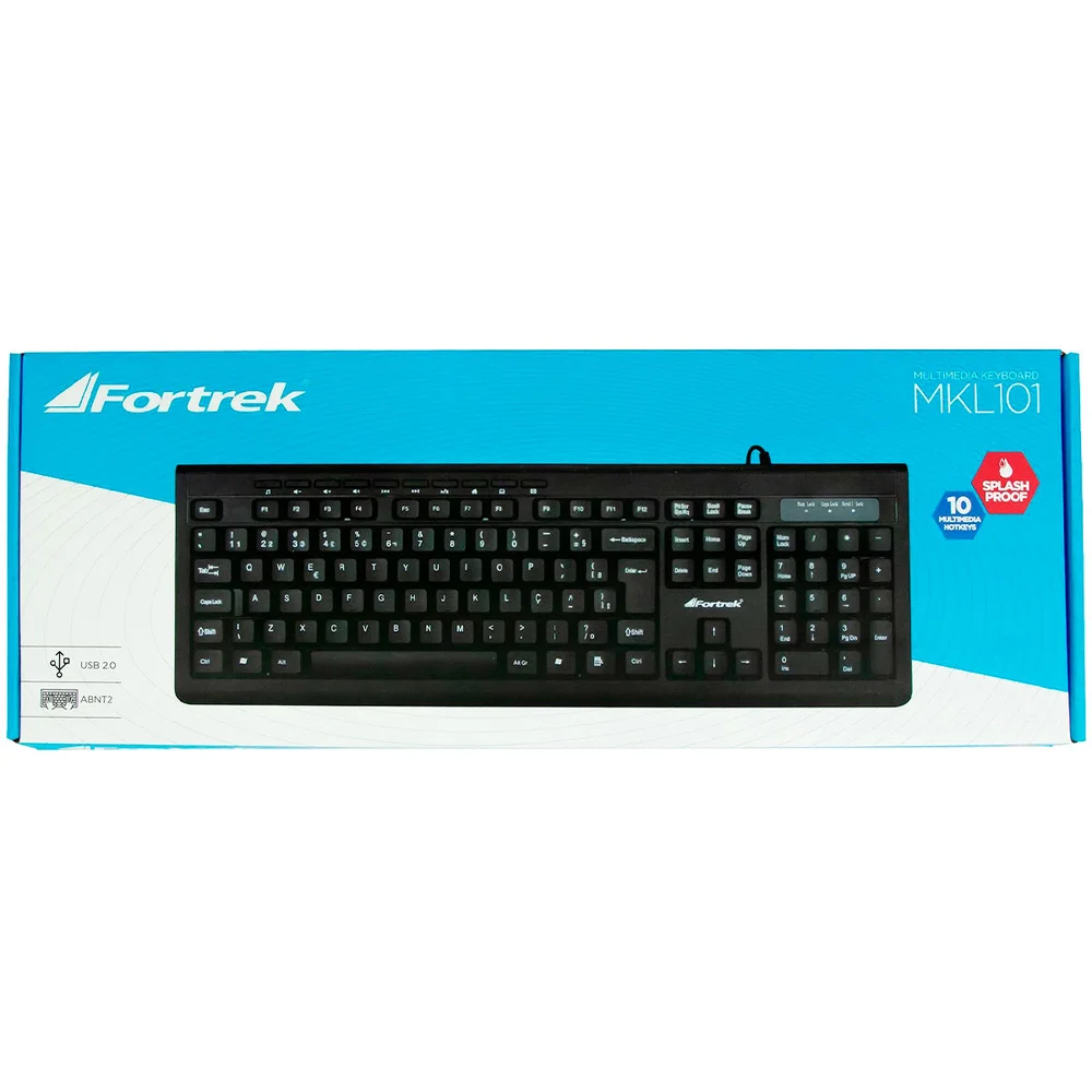 Imagem 2 de 5 do produto Teclado Multimídia Fortrek MKL-101, USB, ABNT2