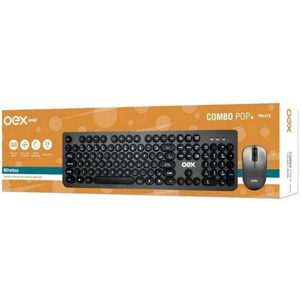 Imagem 4 de 4 do produto Kit Combo Teclado E Mouse Pop+ Sem Fio Abnt2 Tm410 Chumbo - Oex.