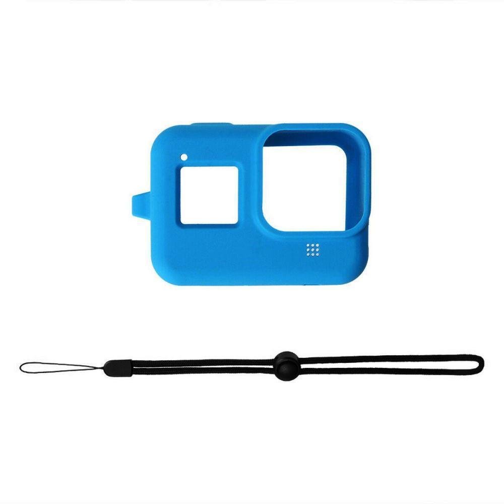 Capa De Silicone Para Gopro Hero 8 Black + Cordão Ajustável Cor Azul