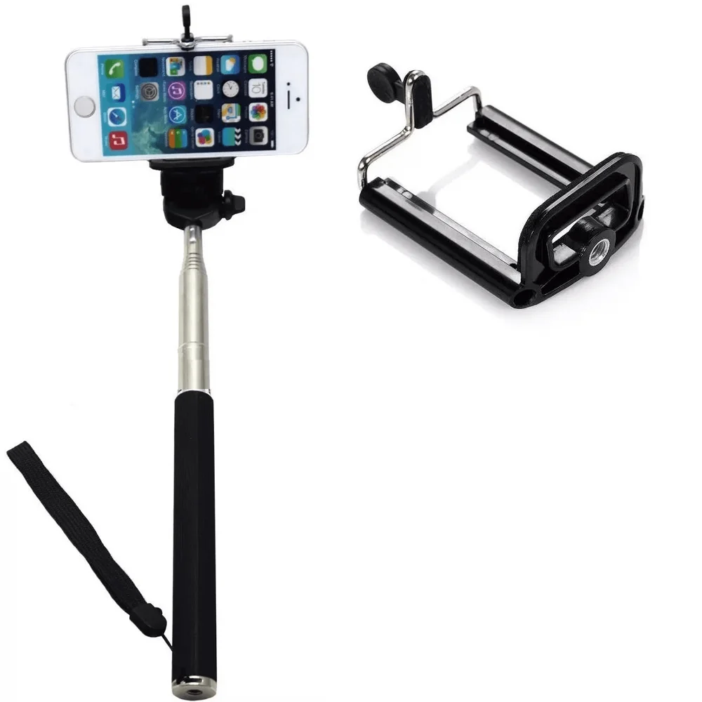 Bastão Selfie Extensor 90cm Para Smartphone E Câmera De Ação Com Suporte Bastão Selfie Extensor 90cm Para Smartphone E Câmera De Ação Com Suporte