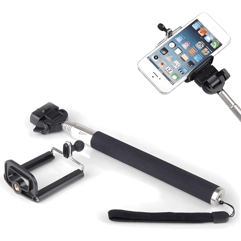 Bastão Selfie Extensor 90cm Para Smartphone E Câmera De Ação Com Suporte Bastão Selfie Extensor 90cm Para Smartphone E Câmera De Ação Com Suporte