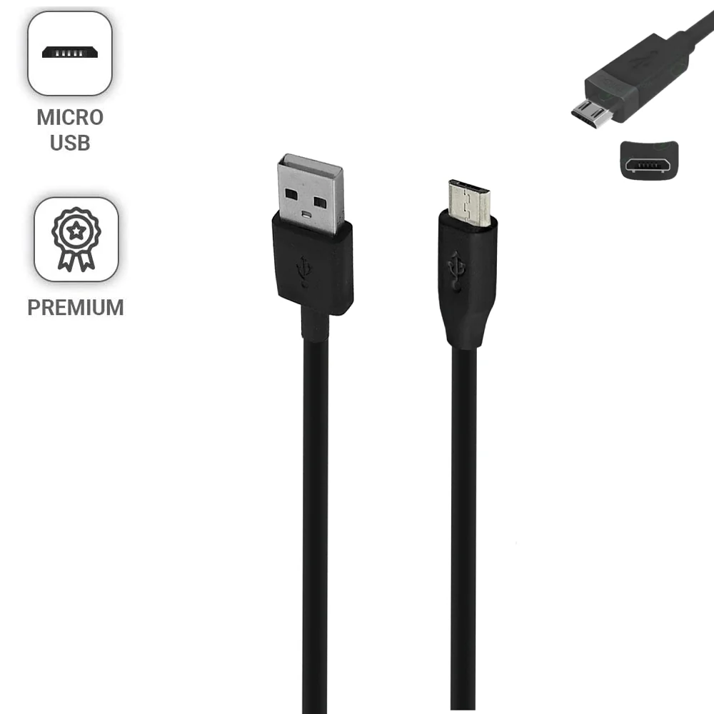 Imagem 2 de 3 do produto Cabo USB X Micro-USB, Para Câmeras E Filmadoras, 480MBPs, 90cm