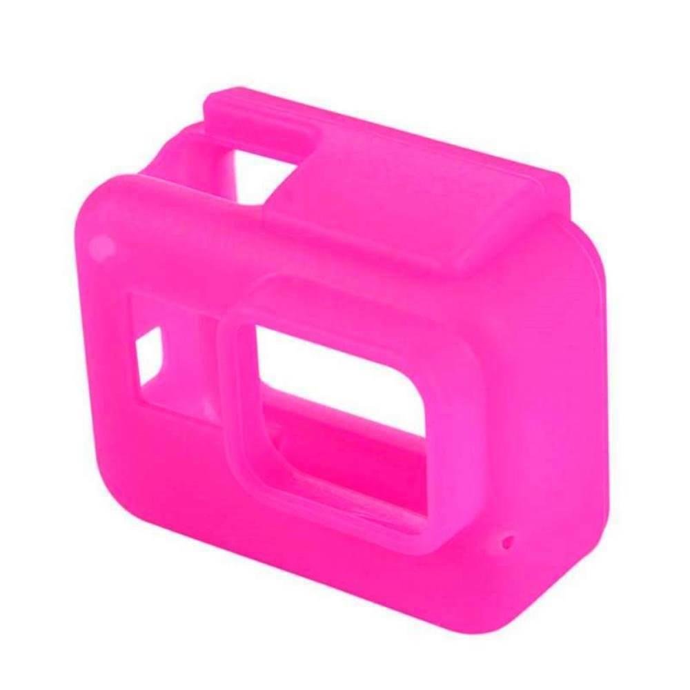 Capa Case Silicone Gopro Hero 7 6 5 Black Uso Com Frame De Montagem Cor Rosa