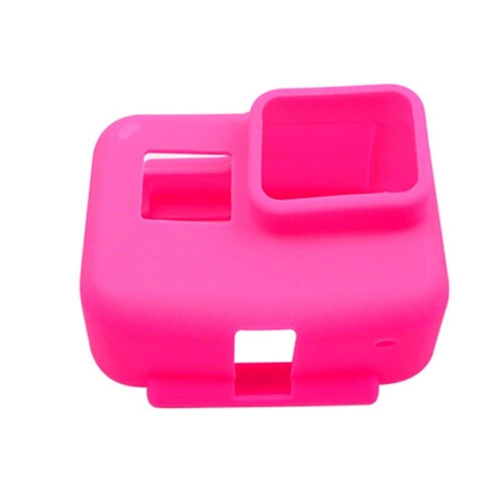 Capa Case Silicone Gopro Hero 7 6 5 Black Uso Com Frame De Montagem Cor Rosa