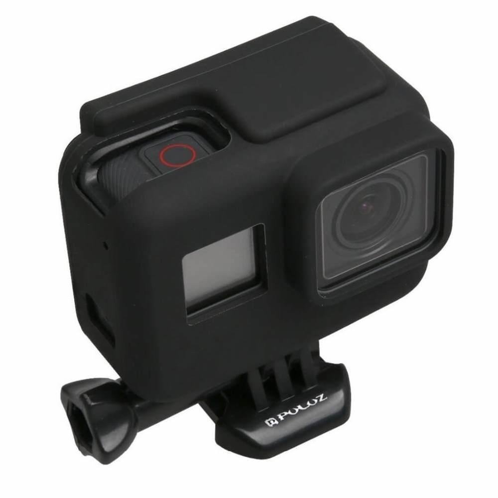 Capa Case Silicone Gopro Hero 7 6 5 Black Uso Com Frame De Montagem Cor Preto
