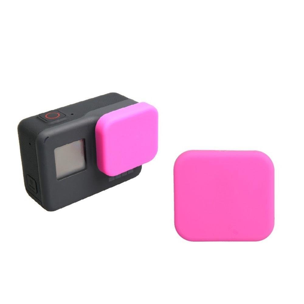 Tampa Protetora Lente Gopro Hero 5 6 7 Black E Hero 2018 Em Silicone Cor Rosa